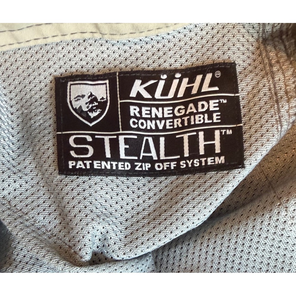Kuhl Renegade Convertible Stealth Pants Mens 33x32 Khaki Hiking Cargo Trousers - Picture 4 of 11